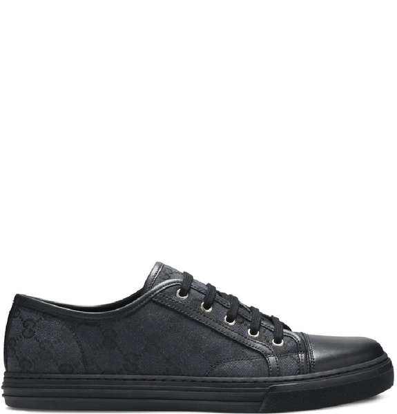  Giày Nam Gucci GG Canvas Low 'Grey Black' 