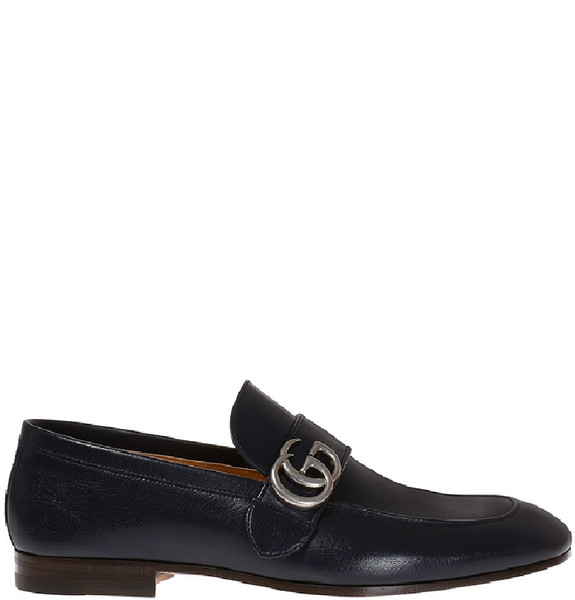  Giày Nam Gucci Leather GG Loafers 'Black' 