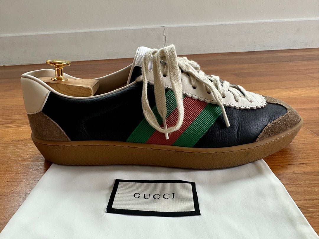 Giày Nam Gucci Leather Web 