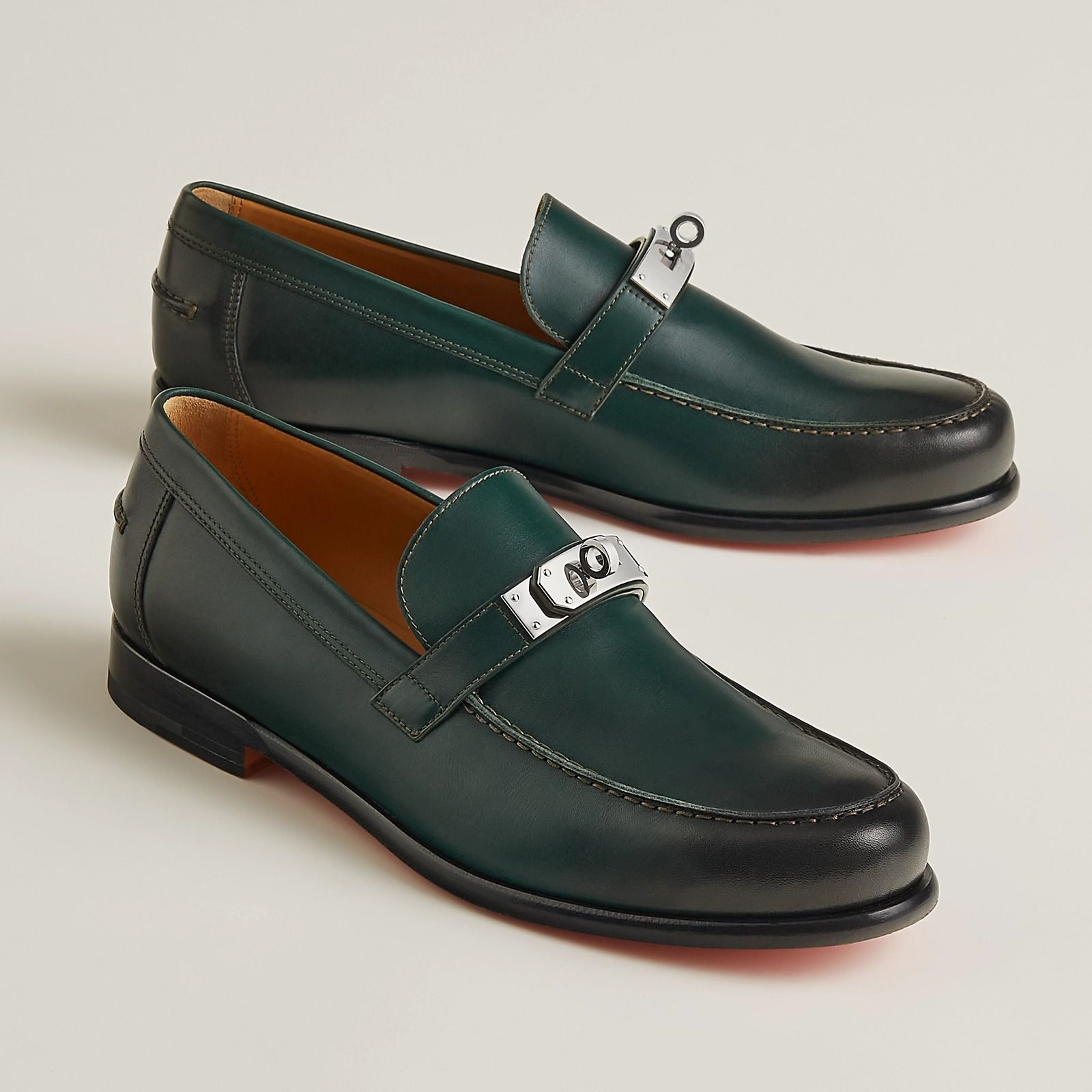  Giày Nam Hermes Destin Loafer 'Vert Foncé' 