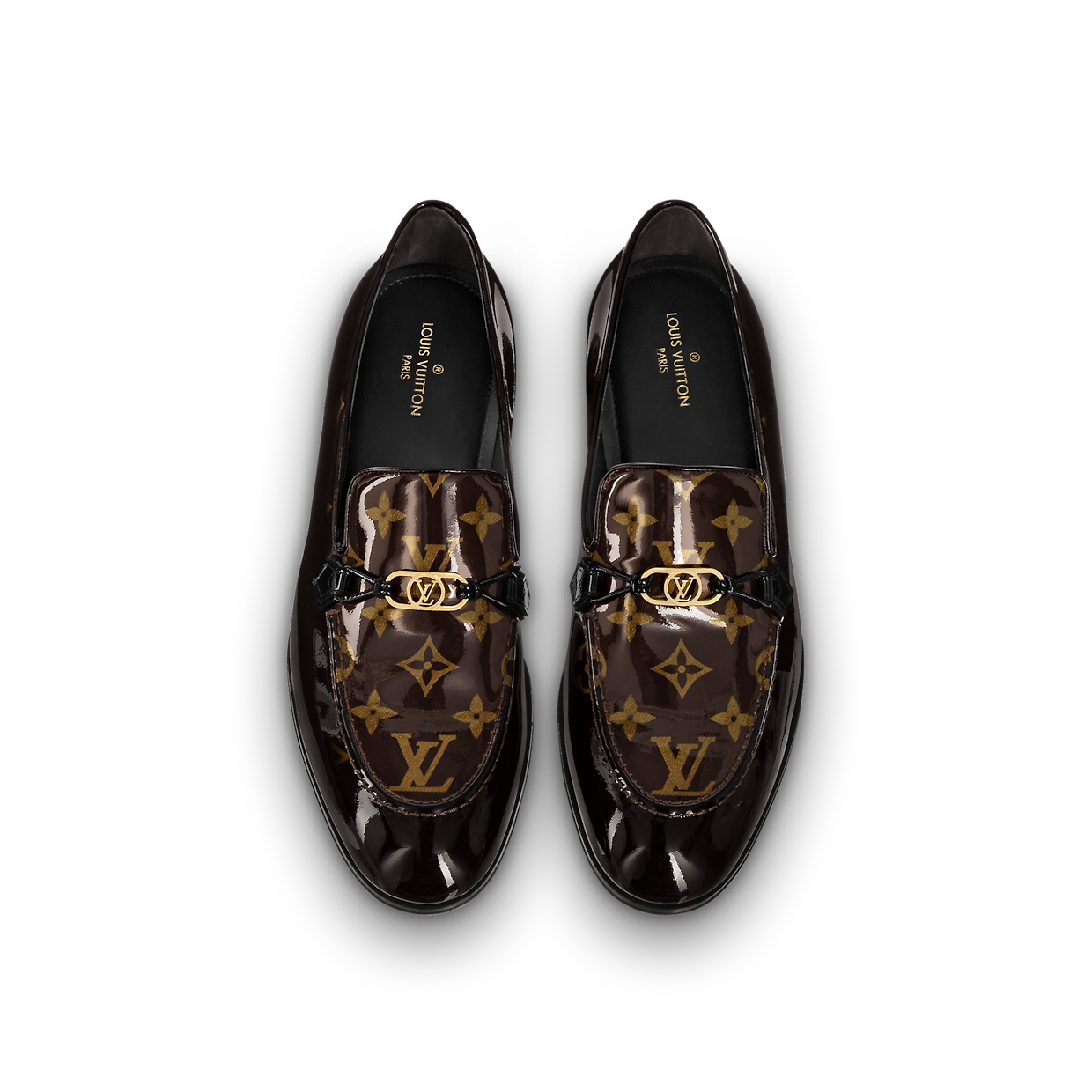 Louis Vuitton Genuine Leather Checkered Loafers  Brown