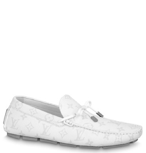  Giày Nam Louis Vuitton LV Driver Moccasins 'White' 