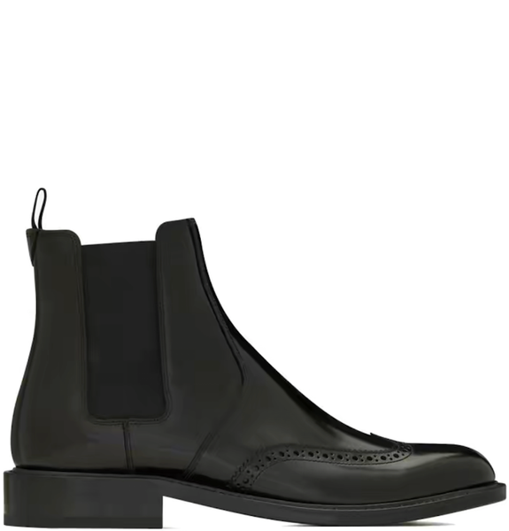  Giày Nam Saint Laurent Army Chelsea Boots In Smooth Leather 'Black' 