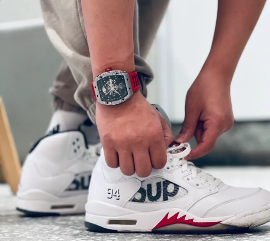  Giày Nike x Supreme Air Jordan 5 Retro 'White' 