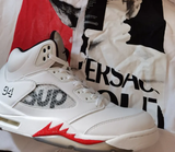  Giày Nike x Supreme Air Jordan 5 Retro 'White' 