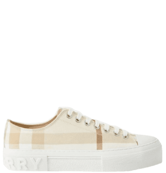  Giày Nữ Burberry Check Cotton Sneakers 'Soft Fawn' 