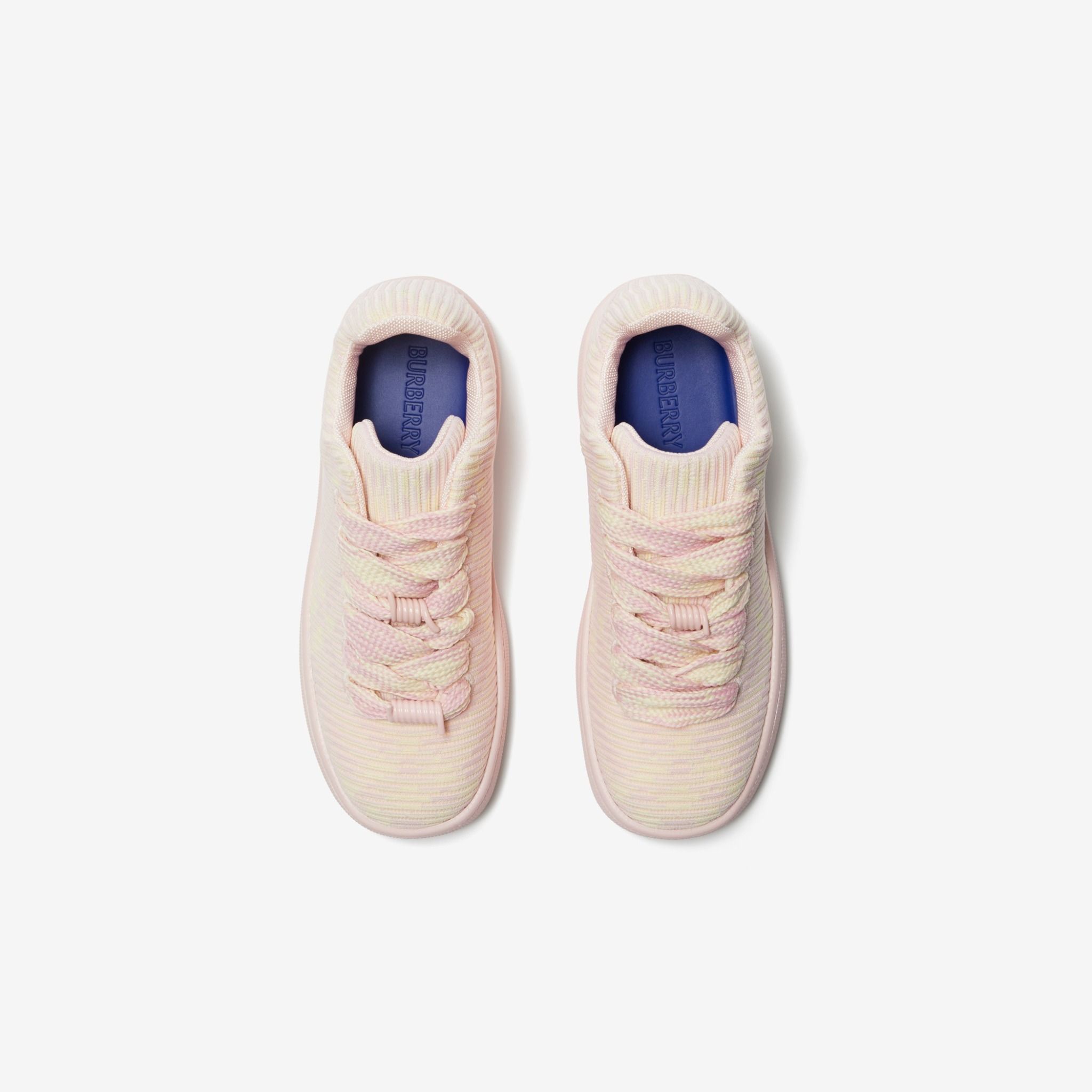  Giày Nữ Burberry Check Knit Box Sneakers 'Cameo' 