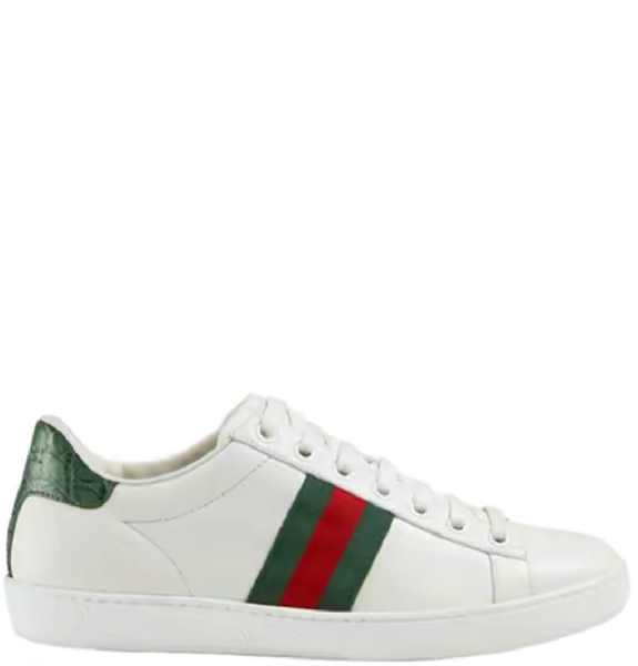  Giày Nữ Gucci Ace Leather Sneaker 'White' 