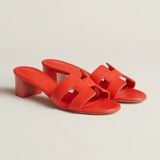  Giày Nữ Hermes Oasis Sandal 'Rouge Jaipur' 
