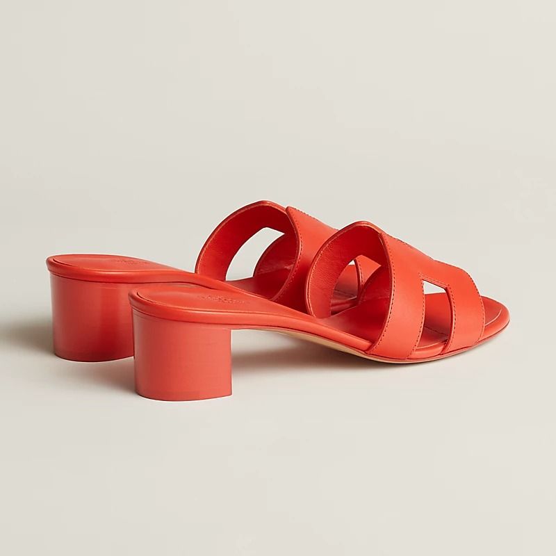  Giày Nữ Hermes Oasis Sandal 'Rouge Jaipur' 