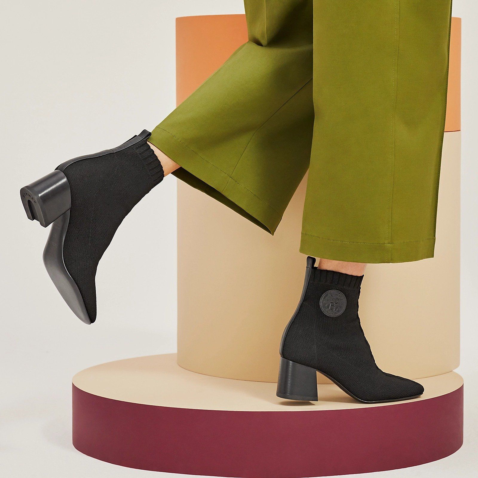  Giày Nữ Hermes Volver 60 Ankle Boot 'Noir' 