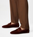  Giày Nữ Tod's Loafers In Velvet 'Brown' 