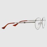  Kính Gucci Round Optical Frame 'Silver' 