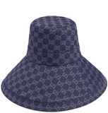  Mũ Nữ Gucci GG Denim Wide Brim Hat 'Blue' 