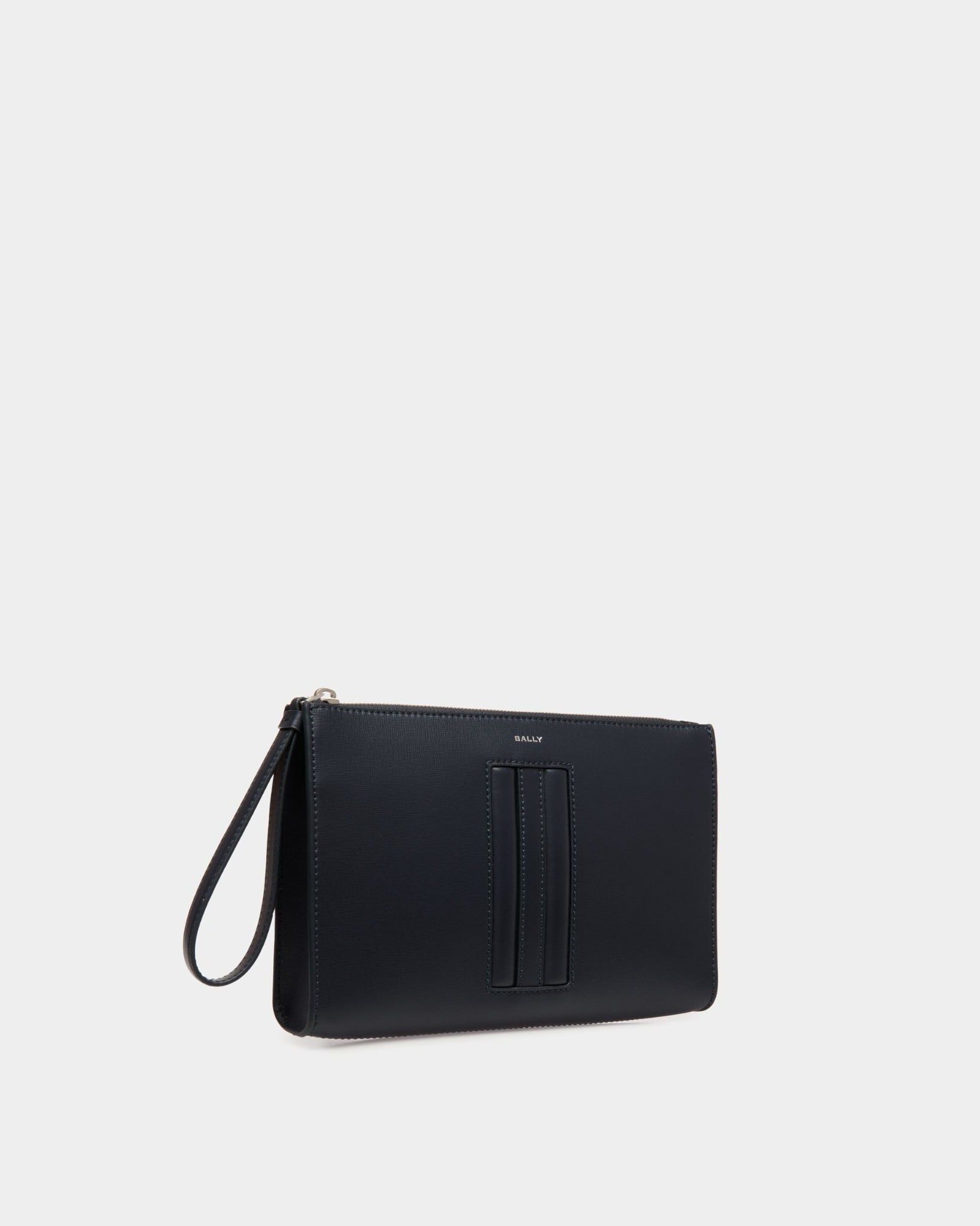  Túi Bally Mythos Pouch In Recycled Leather 'Navy' 