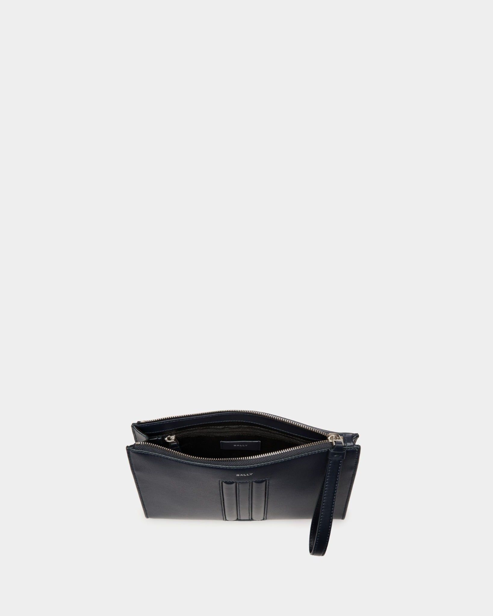  Túi Bally Mythos Pouch In Recycled Leather 'Navy' 