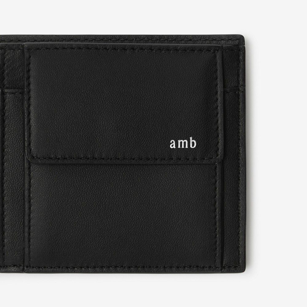  Ví Nam Burberry B Cut Bifold Coin Wallet 'Black' 