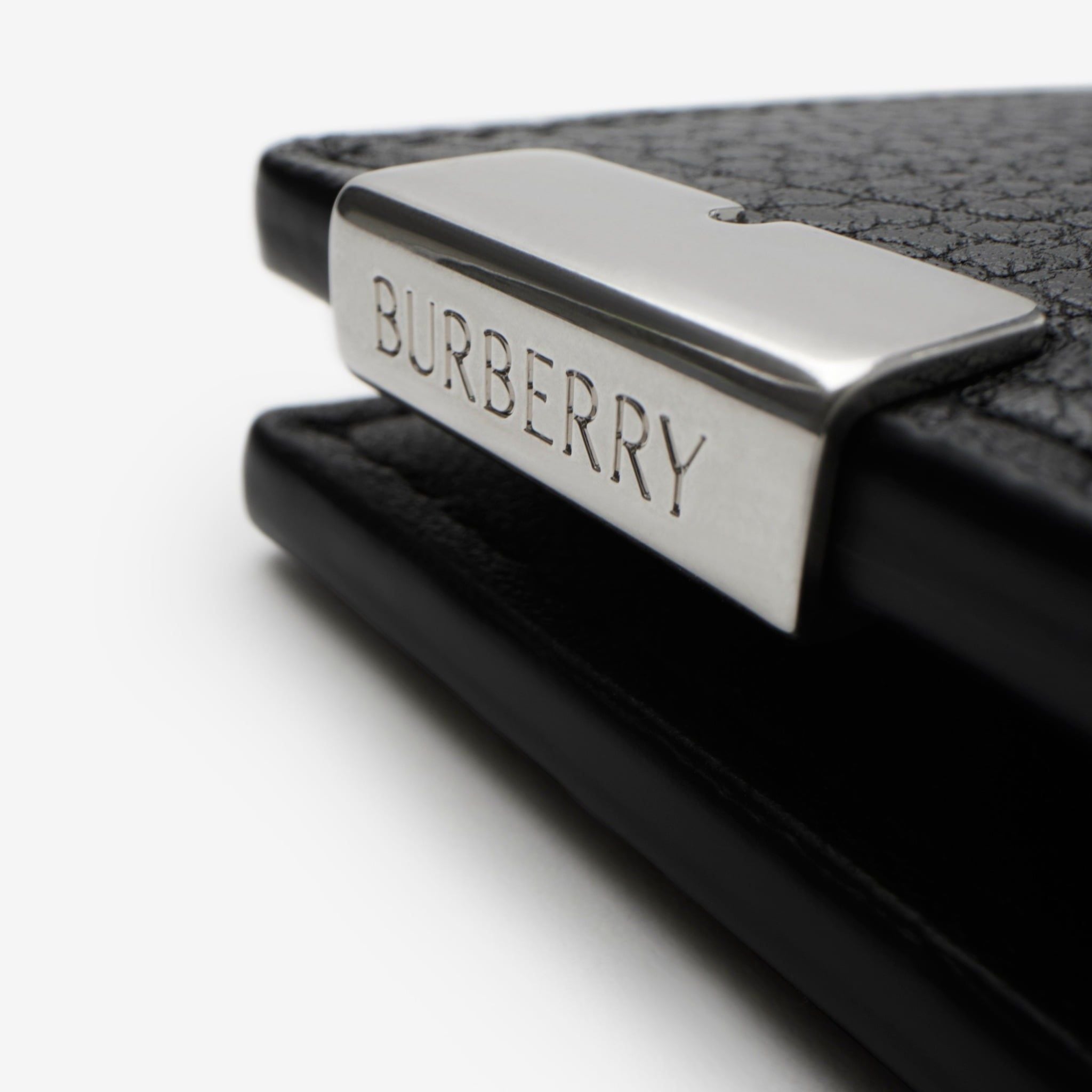  Ví Nam Burberry B Cut Bifold Coin Wallet 'Black' 