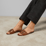  Dép Nữ Gucci Interlocking G Cut-Out Slide Sandal 'Cuir Leather' 