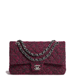  Túi Nữ Chanel Classic Handbag 'Dark Pink Black Silver' 