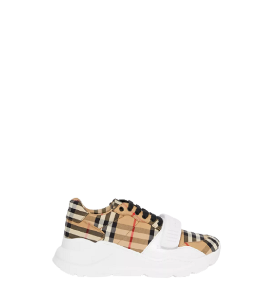  Giày Nữ Burberry Vintage Check Cotton Sneakers 'Archive Beige' 