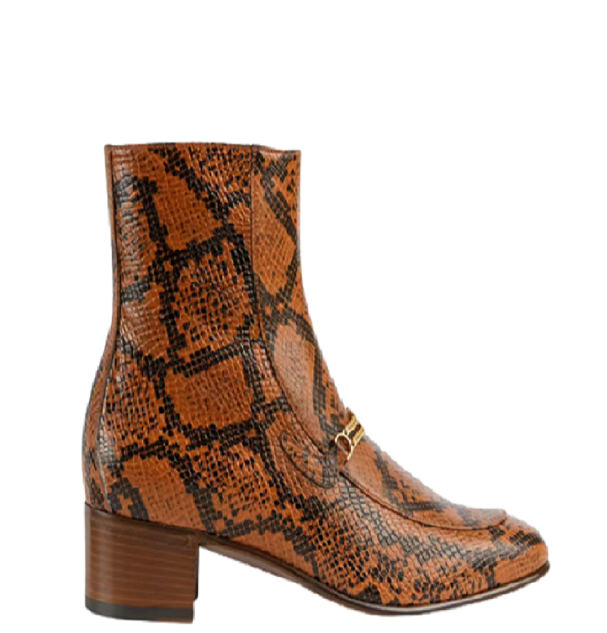  Giày Gucci Boot With Interlocking G Chain 'Brown' 