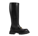  Giày Nữ Gucci Knee High Boot With Horsebit Leather 'Black' 