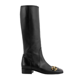 Giày Nữ Gucci Knee High Boot With Horsebit Leather 'Black' 