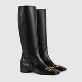  Giày Nữ Gucci Knee High Boot With Horsebit Leather 'Black' 
