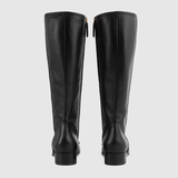  Giày Nữ Gucci Knee High Boot With Horsebit Leather 'Black' 
