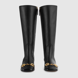  Giày Nữ Gucci Knee High Boot With Horsebit Leather 'Black' 