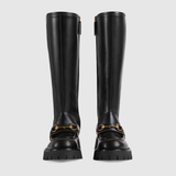  Giày Nữ Gucci Knee High Boot With Horsebit Leather 'Black' 