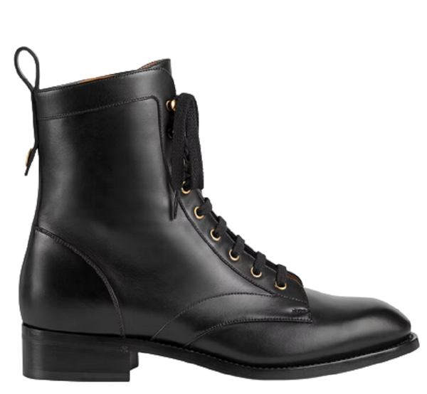  Giày Nam Gucci Lace Up Ankle Boot Leather 'Black' 
