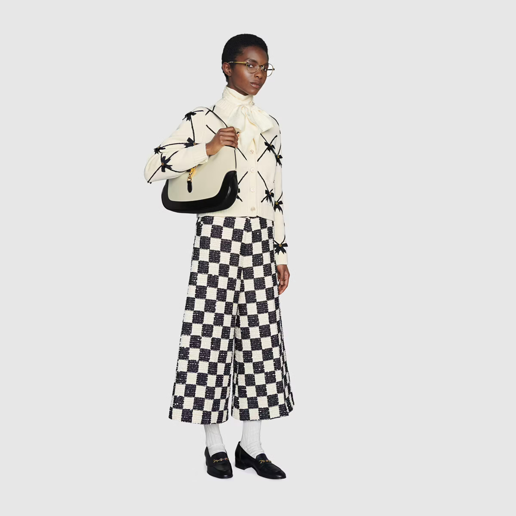  Túi Nữ Gucci Jackie 1961 With 'Black Leather' Trim 