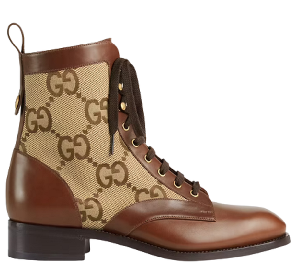  Giày Nam Gucci Lace Up Ankle Boot 'Beige Ebony' 