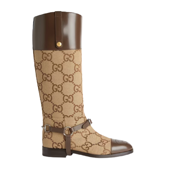  Giày Nam Gucci Knee High Boot With Harness 'Beige' 
