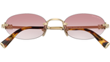  Kính Nữ Miu Miu Pale Gold Oval Sunglasses 'Pink Gold' 