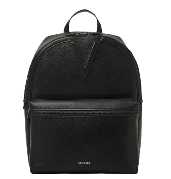  Balo Versace V Leather BackPack 'Black' 