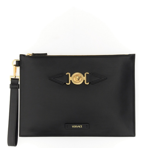  Túi Nam Versace Medusa Biggie Leather 'Black' 