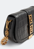  Túi Nữ Versace Greca Goddess Croc-Embossed Leather 'Black' 