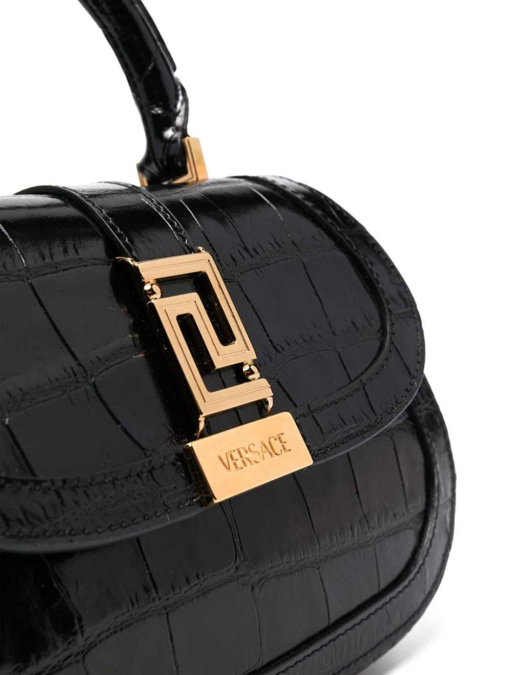  Túi Nữ Versace Greca Goddess Top-Handle Bag 'Black' 