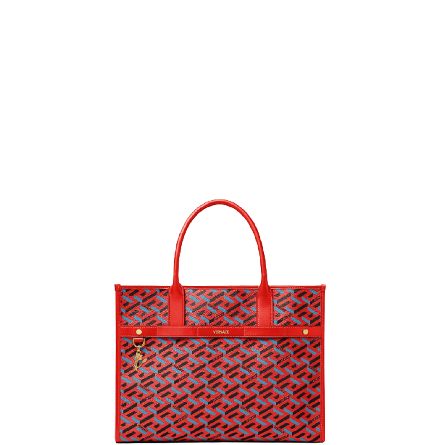  Túi Nữ Versace La Greca Signature Tote 'Blue Red' 