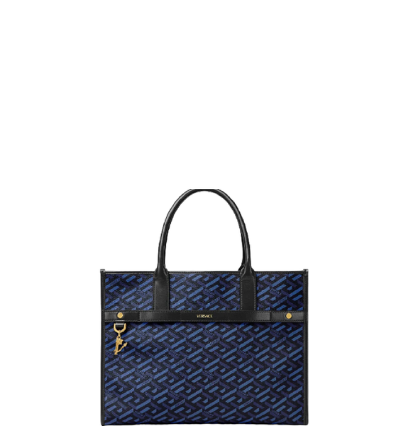  Túi Nữ Versace La Greca Signature Tote 'Black Blue' 