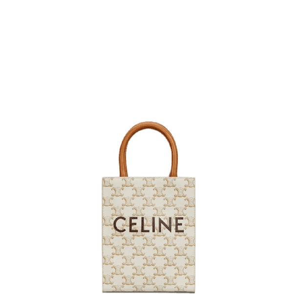  Túi Nữ Celine Mini Vertical Cabas In Triomphe Print 'White' 