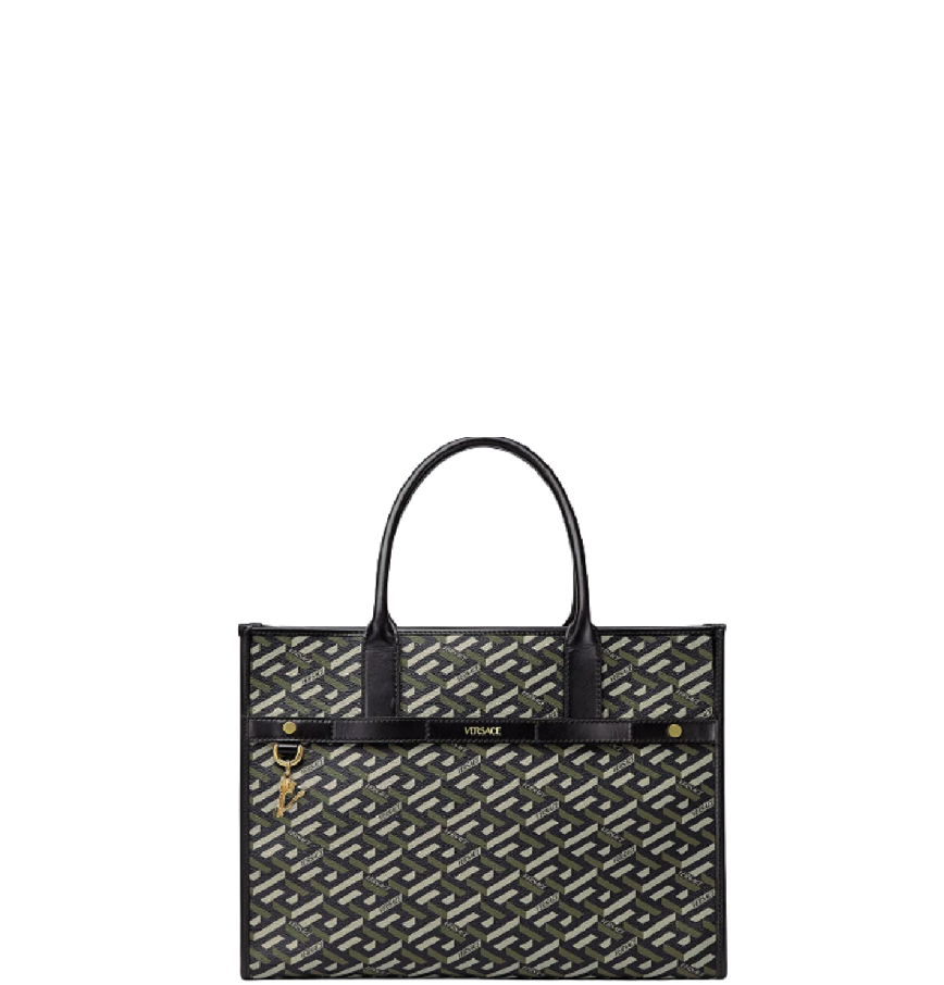  Túi Nữ Versace La Greca Signature Tote 'Black Khaki' 