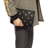  Túi Gucci Bee Star Leather Pouch 'Black' 