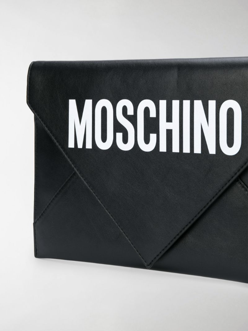  Túi Nữ Moschino Leather Envelope Clutch 'Black' 