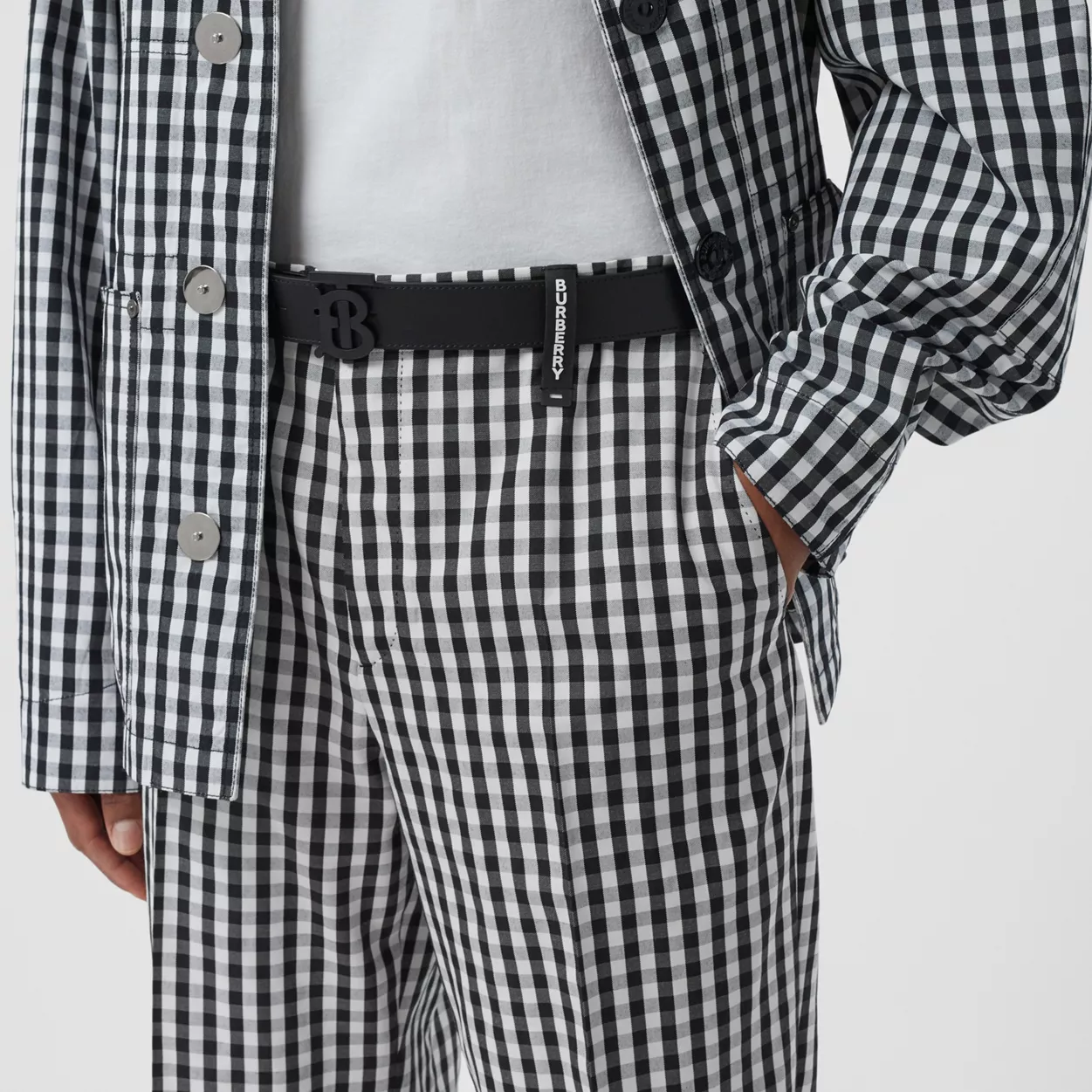  Thắt Lưng Nam Burberry Monogram Motif Leather 'Matt Black' 