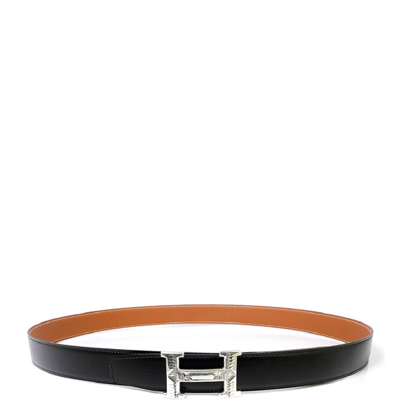  Thắt Lưng Nam Hermes Reversible Leather Strap 32mm Touareg 'Black Gold' 