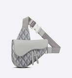  Túi Nam Dior Saddle CD Diamond Canvas Grained Calfskin 'Gray' 